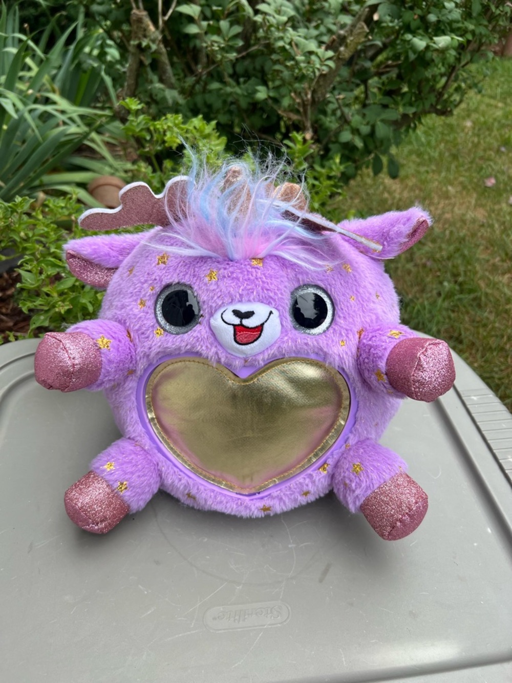 Purple Plush Unicorn with Gold Heart